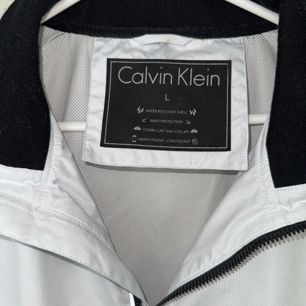 Mens Calvin Klein Ripstop bomber white jacket size Large - Picture 7 of 8